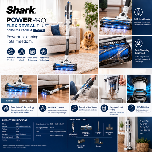 Shark PowerPro™ Flex Reveal Plus Cordless Vacuum – IZ382H